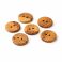 Botón madera de olivo 25 mm acabado mate pack 6 unidades para prendas y decoración