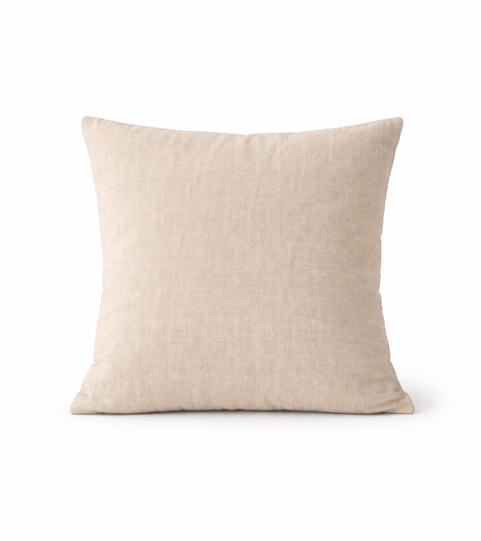 Comprar Cojín artesanal de lino lavado beige 45×45 con cierre invisible