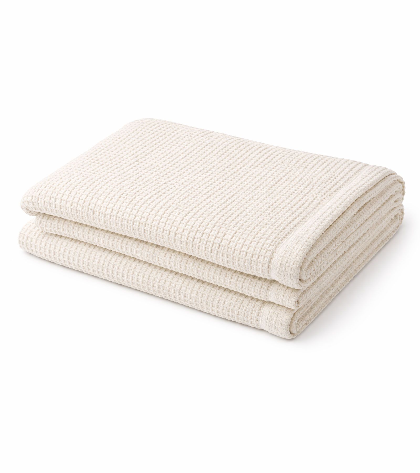 Comprar Colcha waffle de algodón blanco roto 230×250 con textura nido de abeja